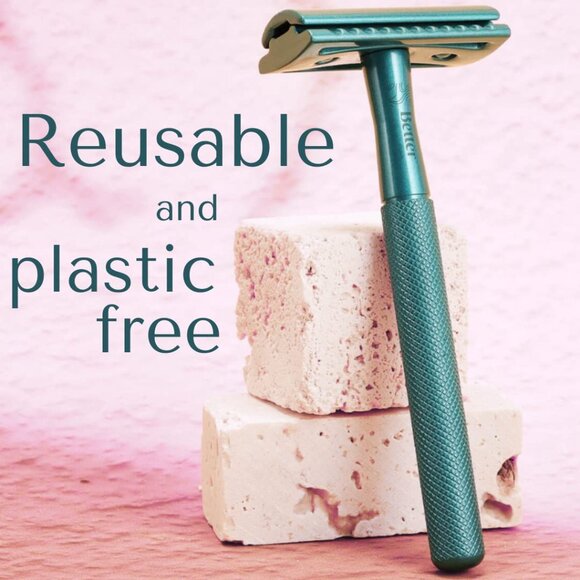 COPY - BNIB Bettershave Single Blade Reusable Razor Set - Atlantic Teal - Picture 2 of 7